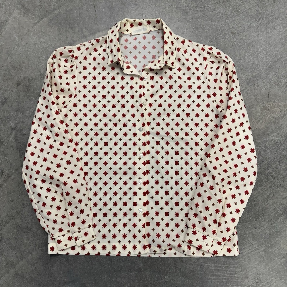 70s Union Made Blouse Women's XL Clotheher Floral Disco Indie Boho Vintage USA